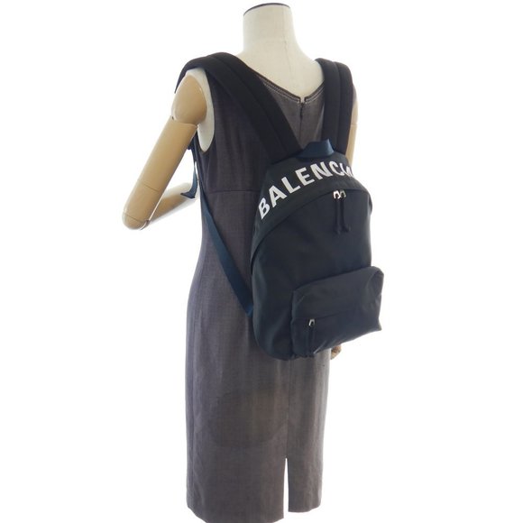 Balenciaga Wheel Backpack Nylon Black Navy - Picture 9 of 9
